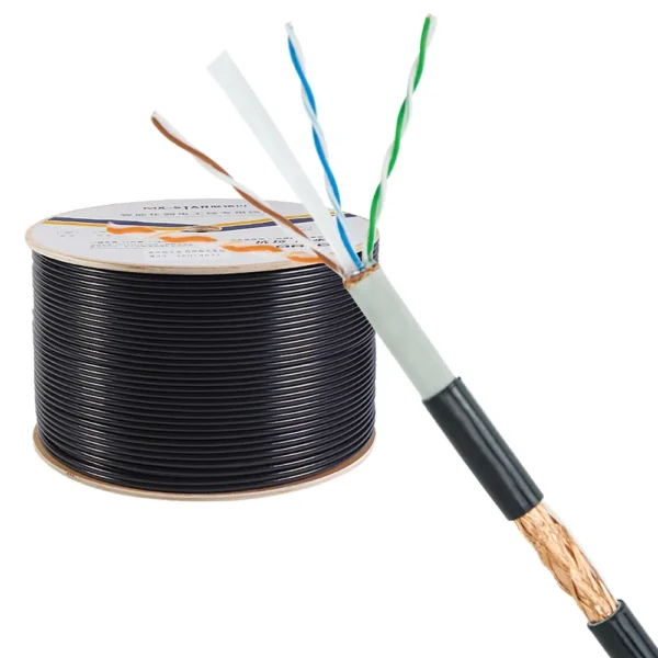 High Quality Outdoor Cat6A Cable SF/UTP Bulk PVC LSZH PE 23AWG 4Pairs 305M 200FT 1000FT OEM / ODM - 图片 4